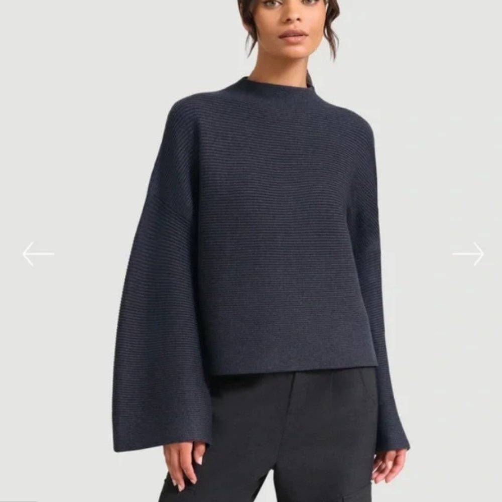 Modern Citizen Lou Swing Ribbed Sweater - Charcoal